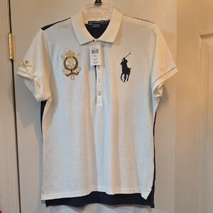 Polo by Ralph Lauren White and Navy Polo Shirt